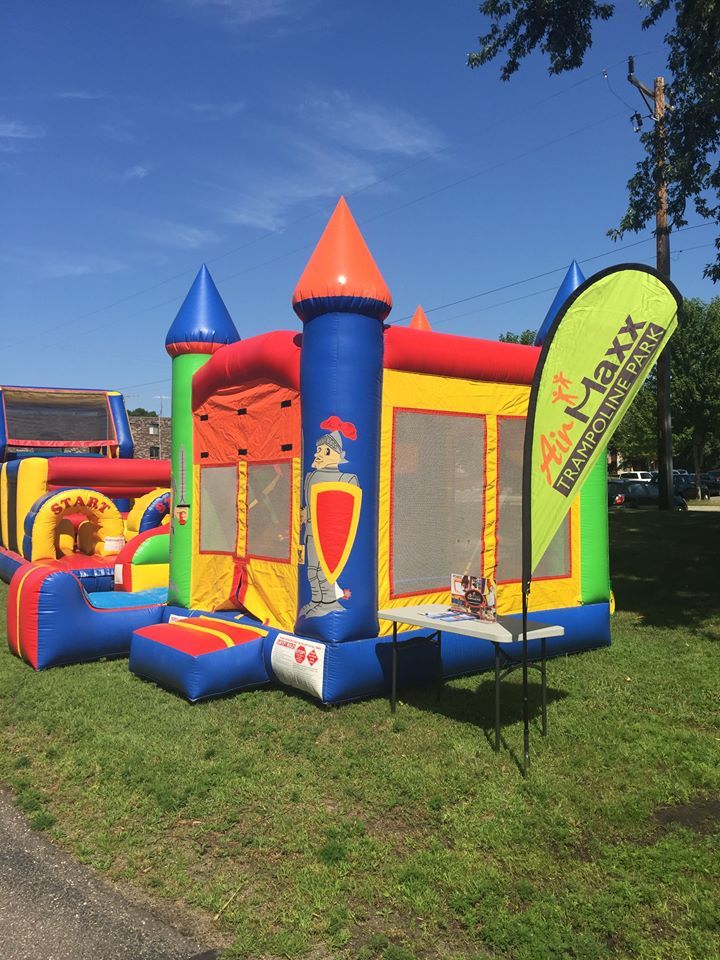 Bounce house with slide