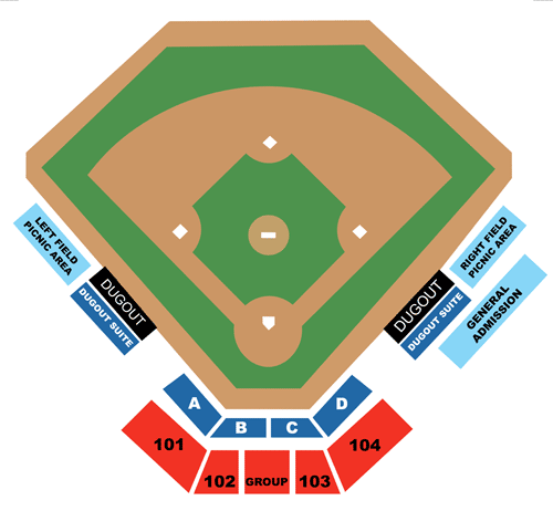 Baseball stadium seating with protective netting along the edge, overlooking the field. Empty stands.