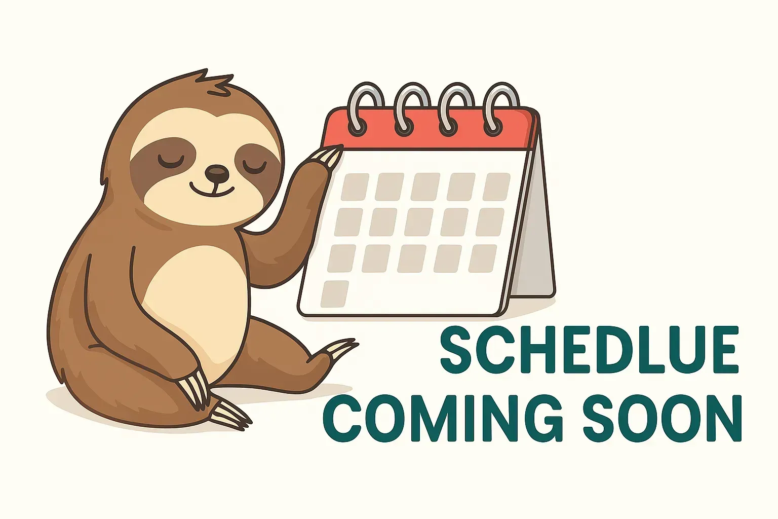 Sloth next to calendar with 