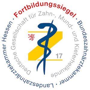 Fortbildungssiegel für Dr. Peter Holtmanns, Zahnarzt in Braunfels