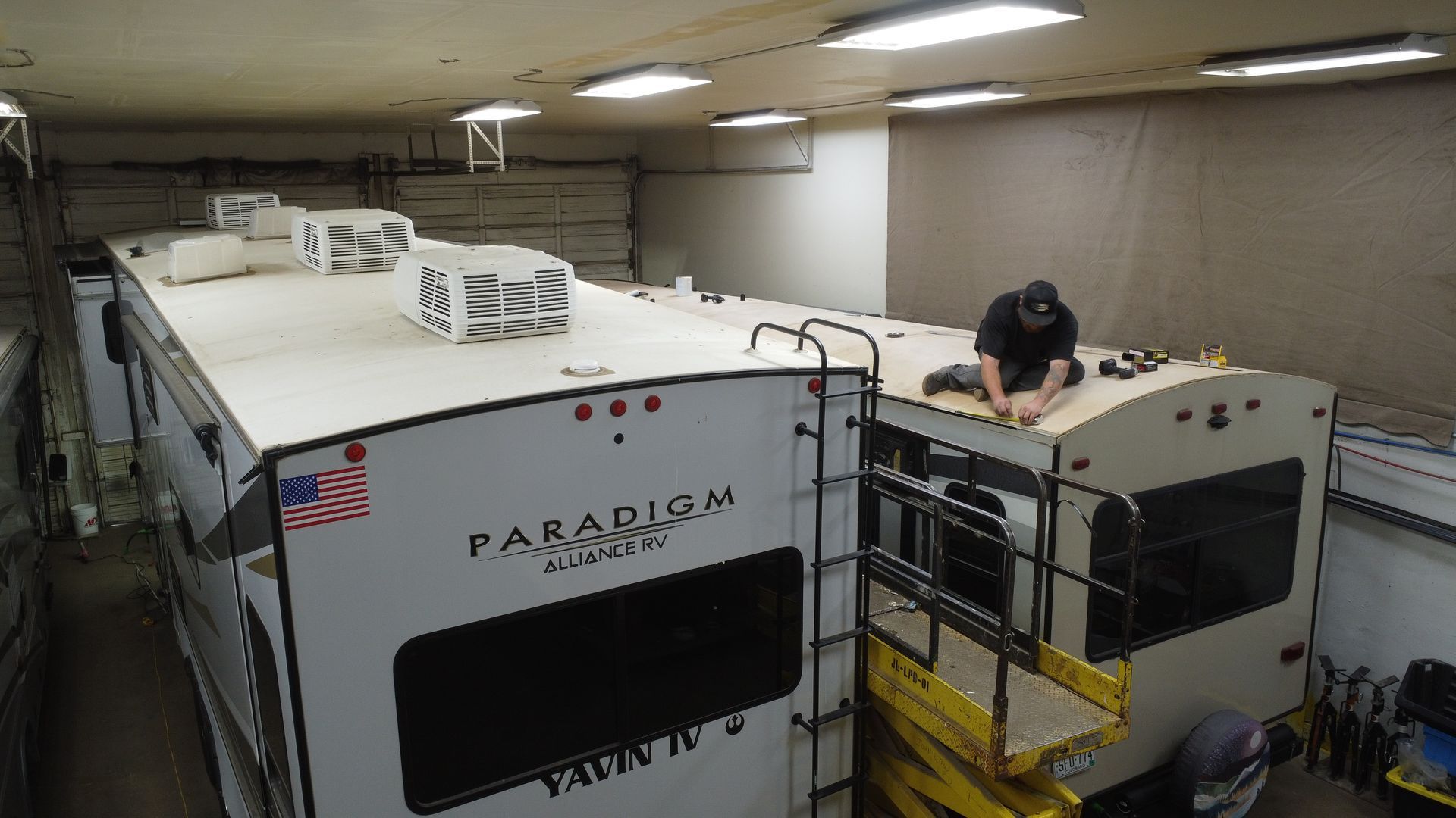 RV roof and ladder repair