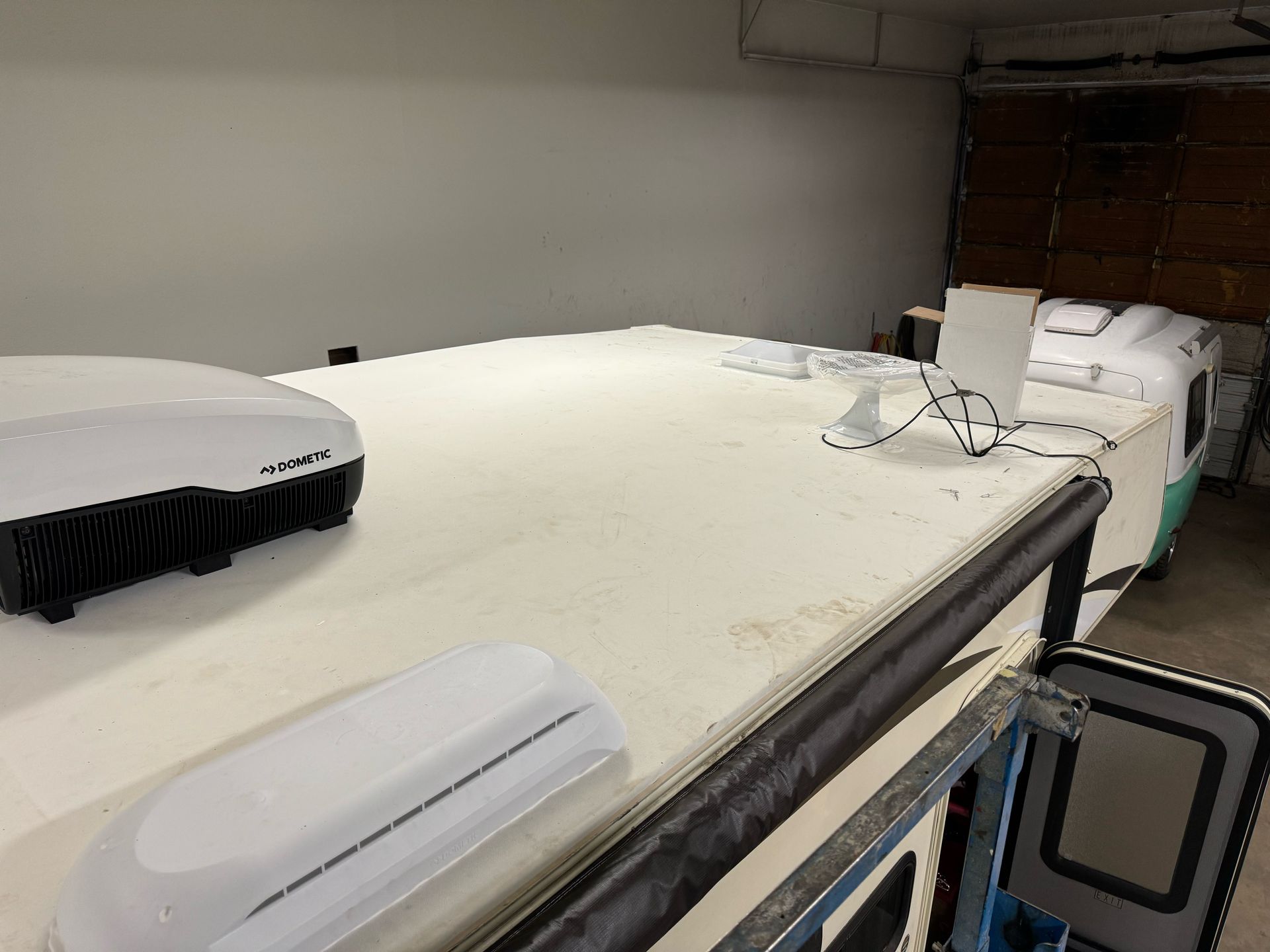 Roof replacement in progress