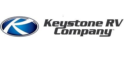 Keystone RV Company logo with a stylized blue 