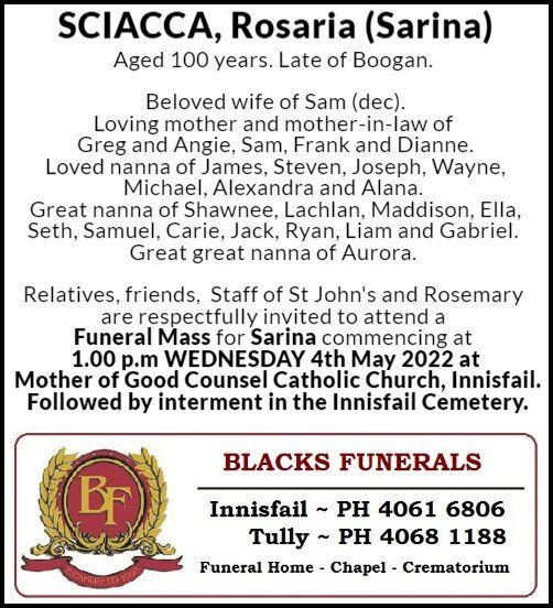 Funeral Notices Black’s Funerals