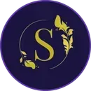 Dark blue circular logo with golden letter