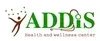 ADDIS Health and Wellness Center logo with figure, green text, and a stethoscope design.