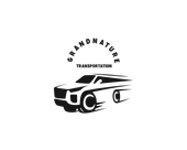 Logo of a car with motion lines, and the words