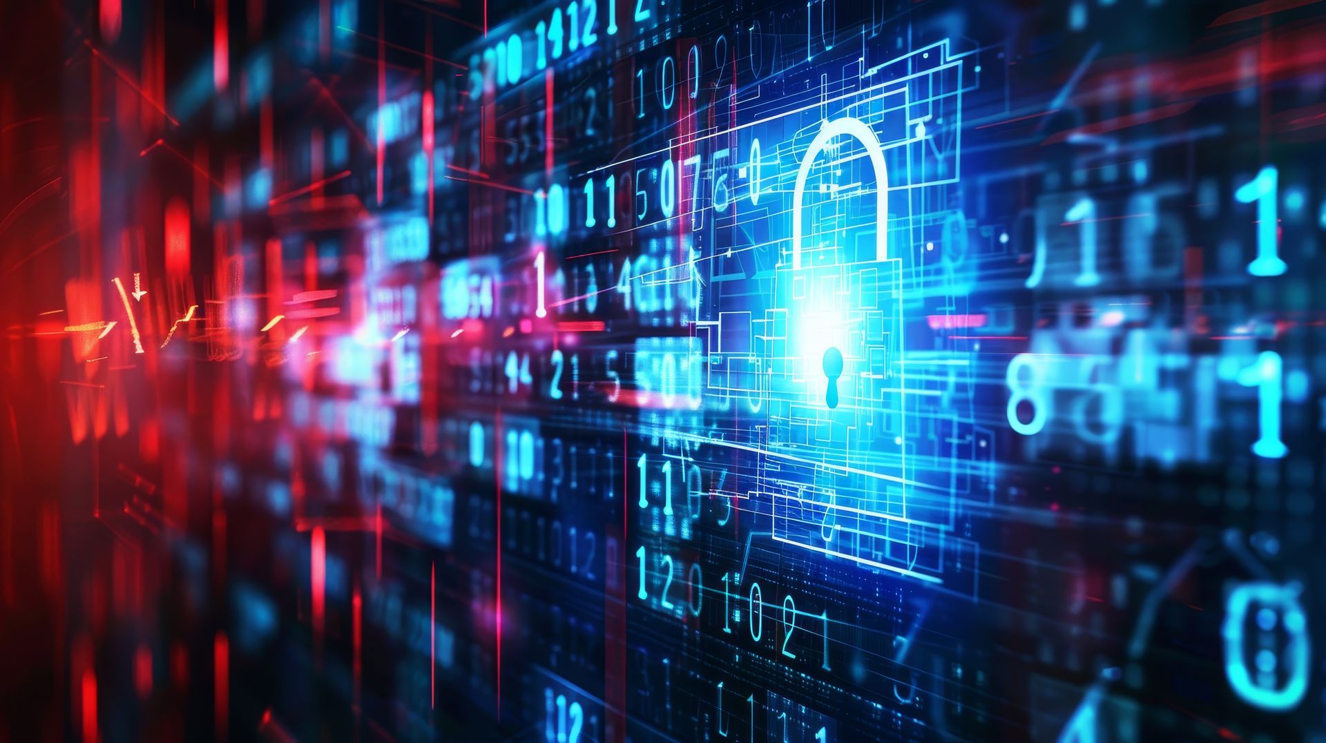 A computer screen with a padlock and numbers on it.