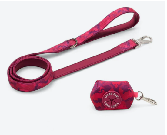 Leash and Poop Bag Holder Set-Fushia Camo