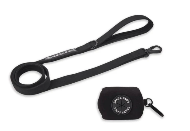 Leash and Poop Bag Holder Set-Black