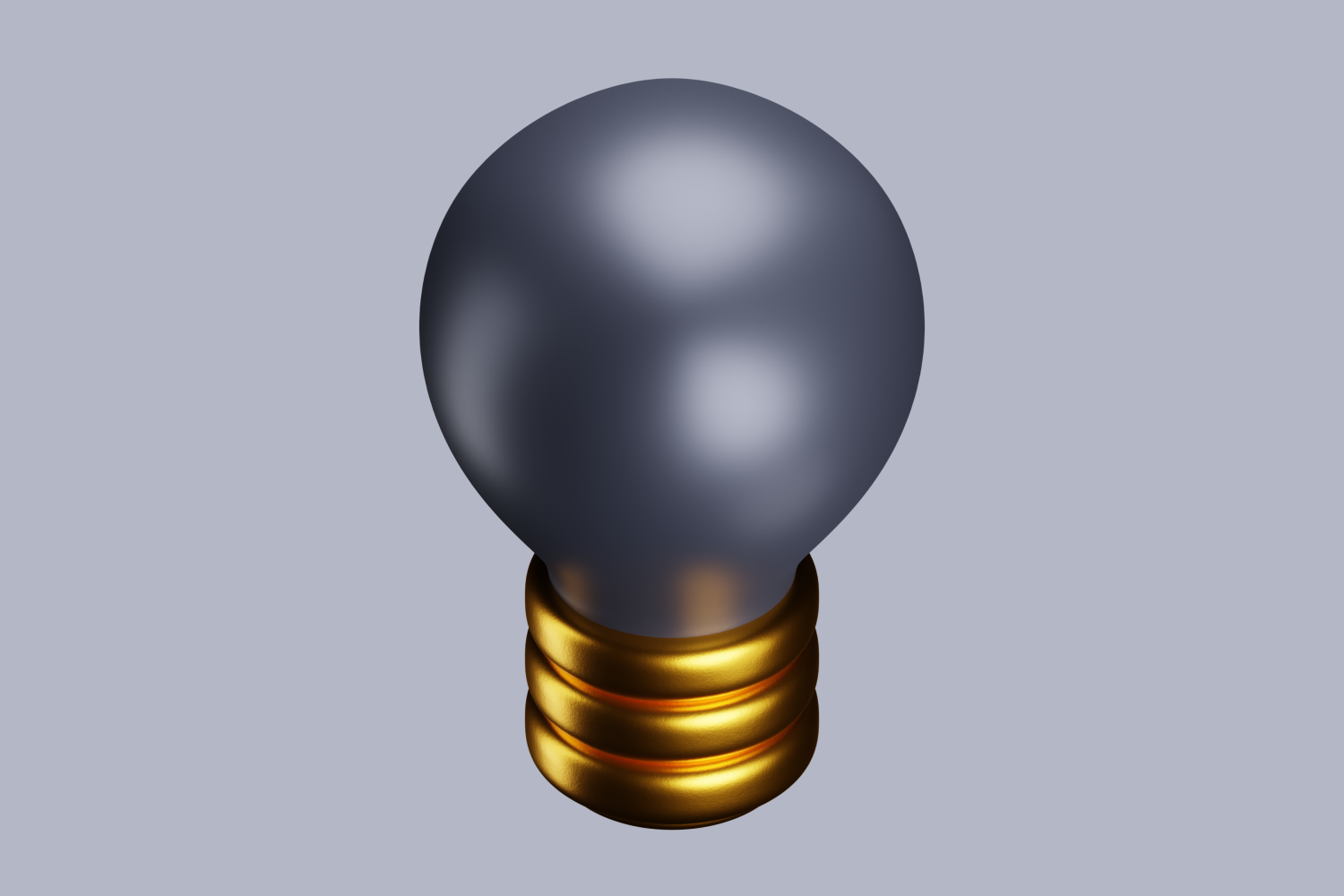 An illustration of a light bulb with a gold base