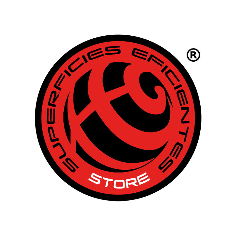 Logotipo circular rojo con diseño abstracto de globo terráqueo negro y el texto 