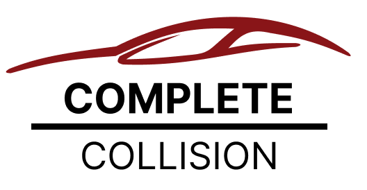 A Complete Collision logo with a red car on a white background.