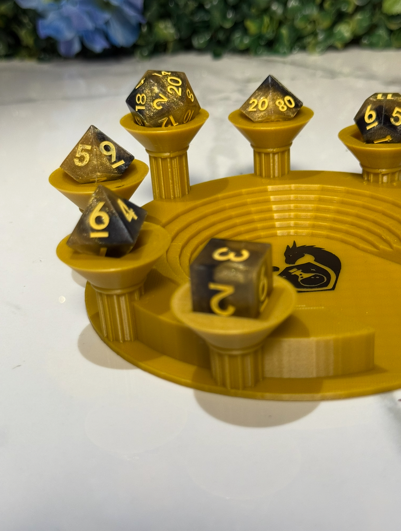 Hand Made Resin Dice - 7Pcs - Duality