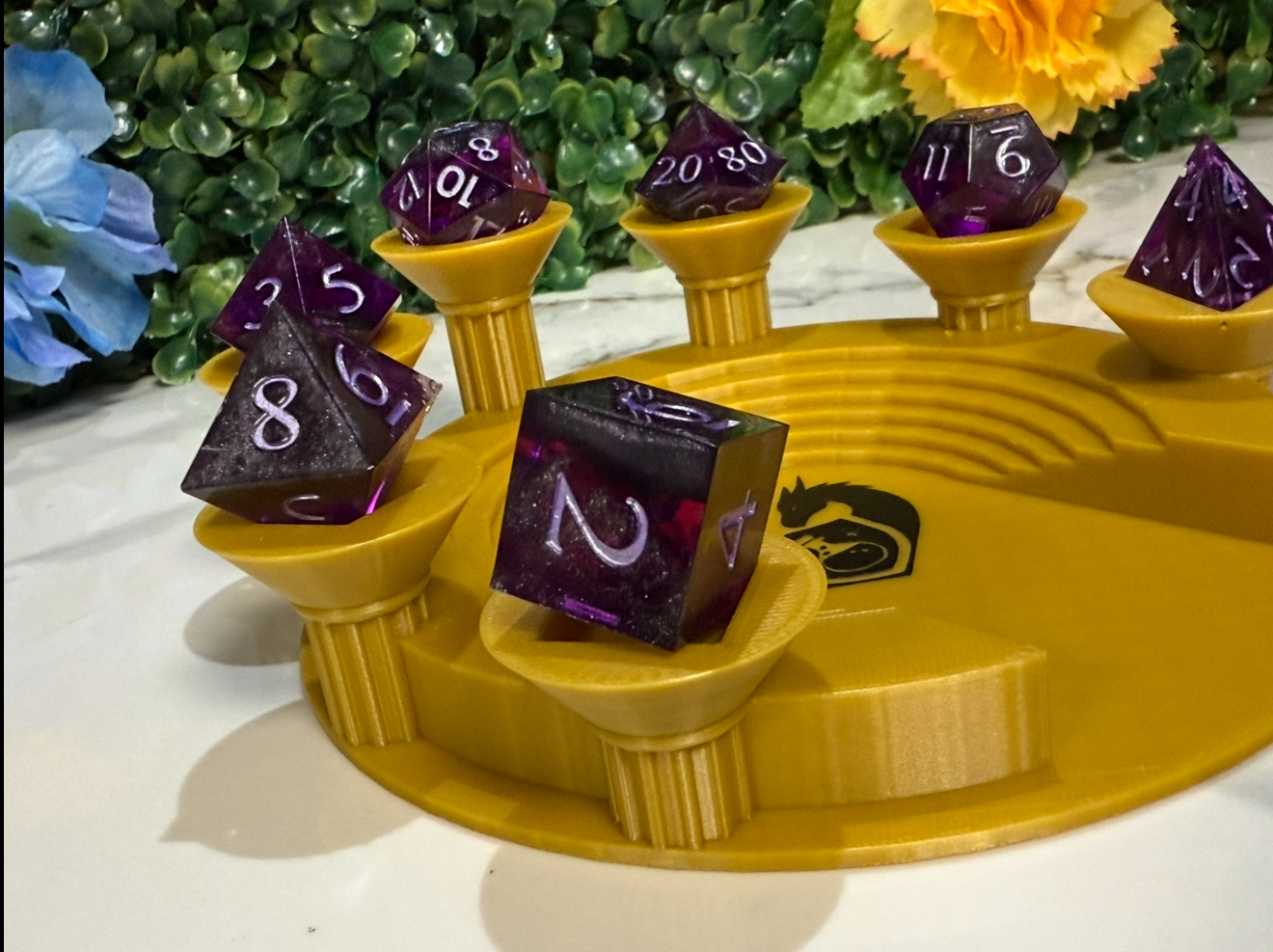Hand Made Resin Dice - 7Pcs - Purple Magic  - Defects Gap on D8