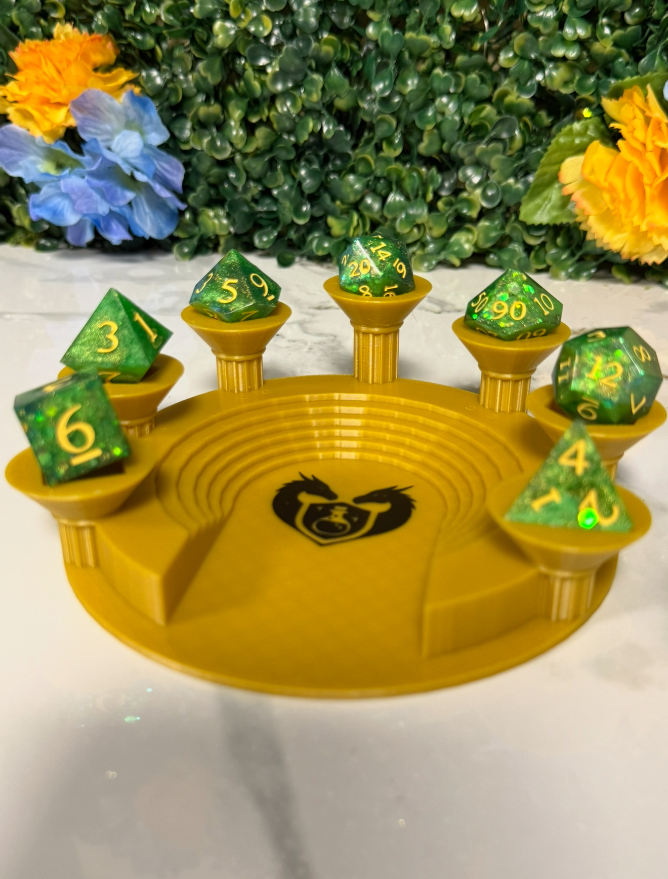 Hand Made Resin Dice - 7Pcs - Green Gummy - Slightly Squishy