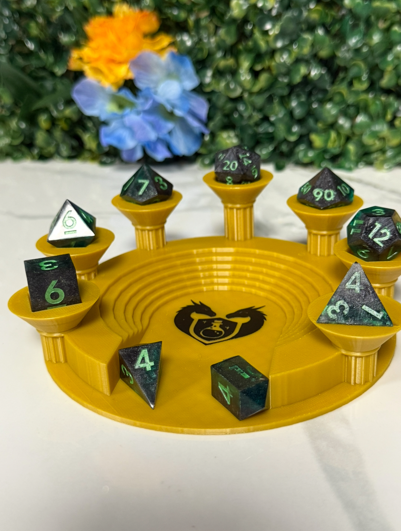 Hand Made Resin Dice - 9Pcs - Teal and Black **dark dark - Defects lots of small bubbles