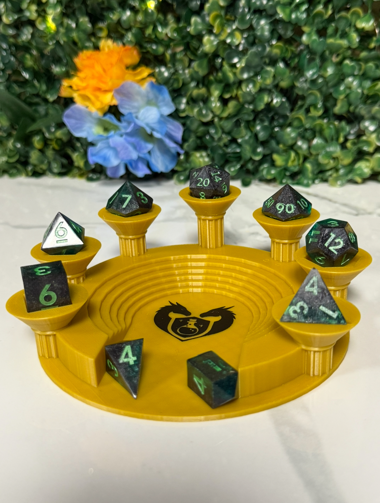 Hand Made Resin Dice - 9Pcs - Teal and Black **dark dark - Defects lots of small bubbles