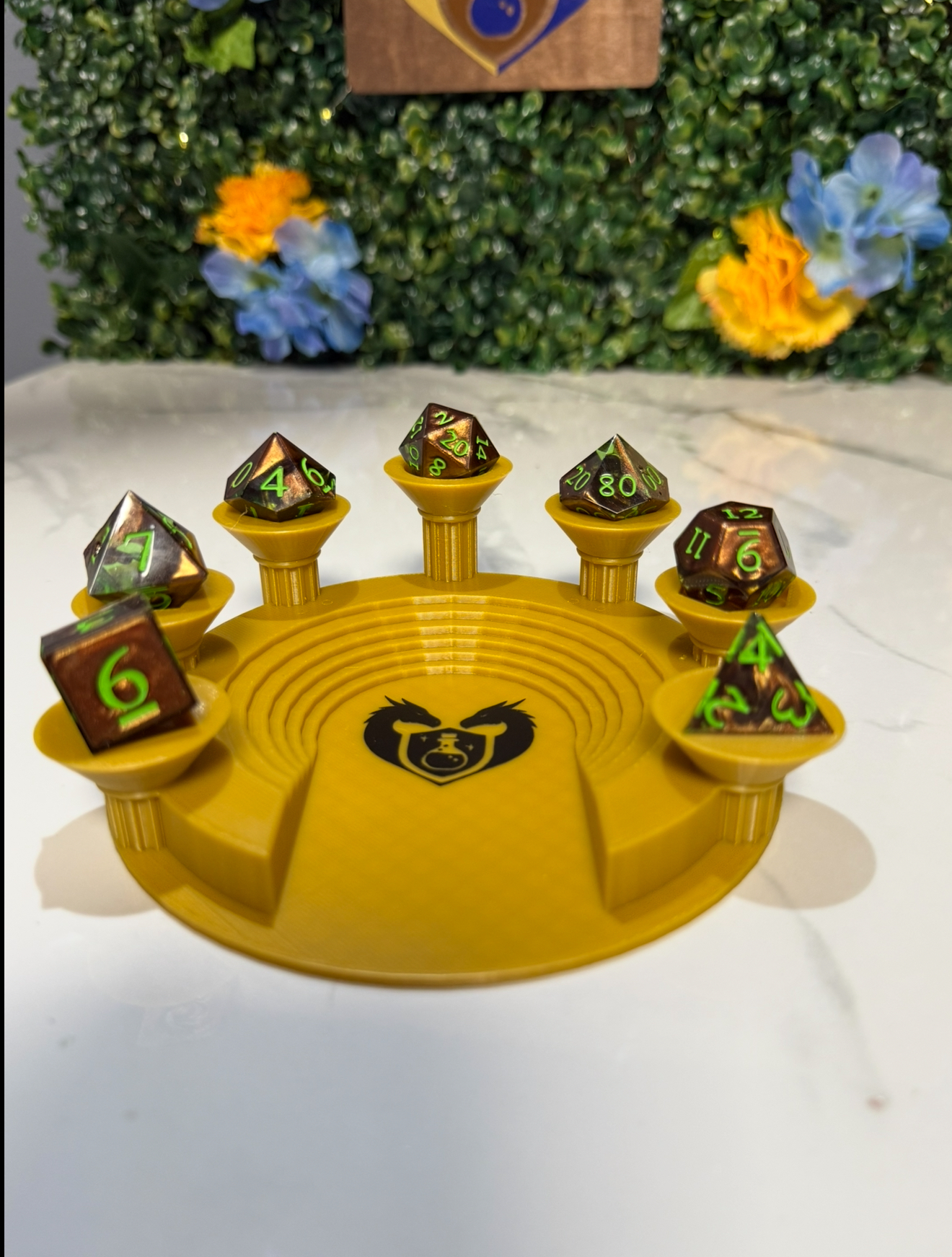 Hand Made Resin Dice - 7Pcs - Caramel Apple