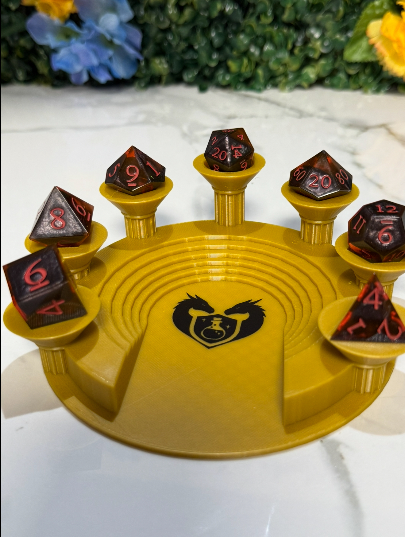 Hand Made Resin Dice - 7Pcs - Lava Rock