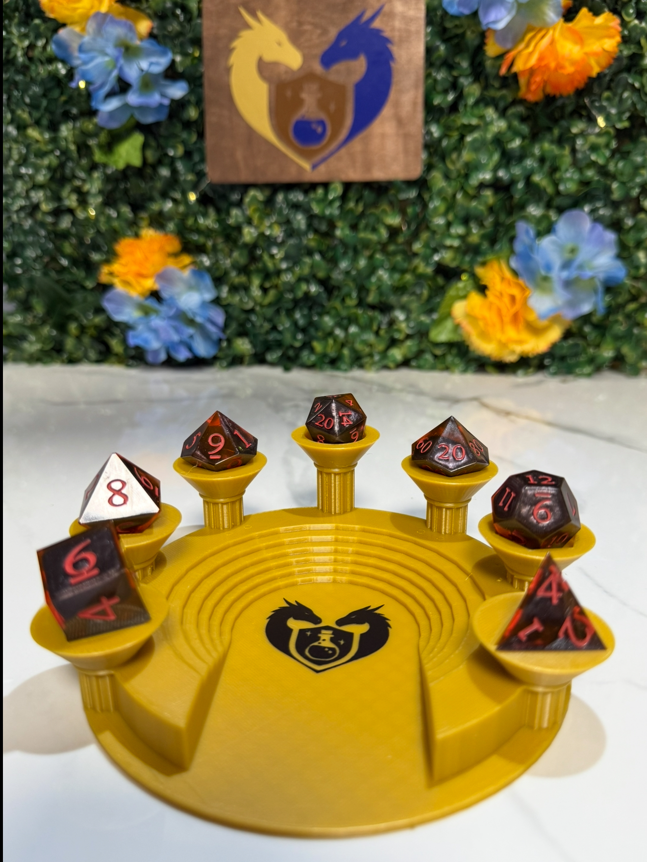 Hand Made Resin Dice - 7Pcs - Lava Rock