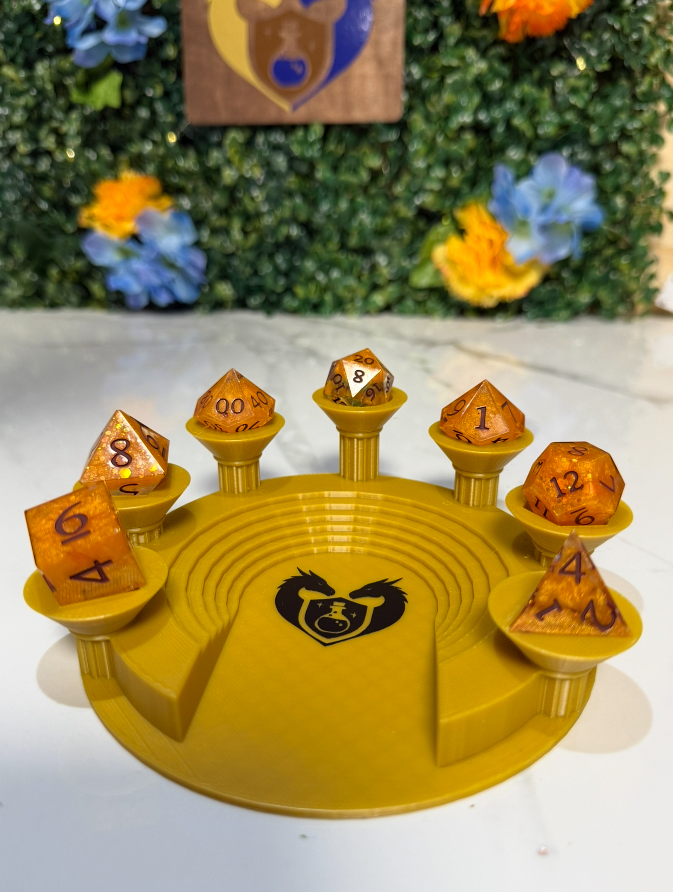 Hand Made Resin Dice - 7Pcs - Blood Orange