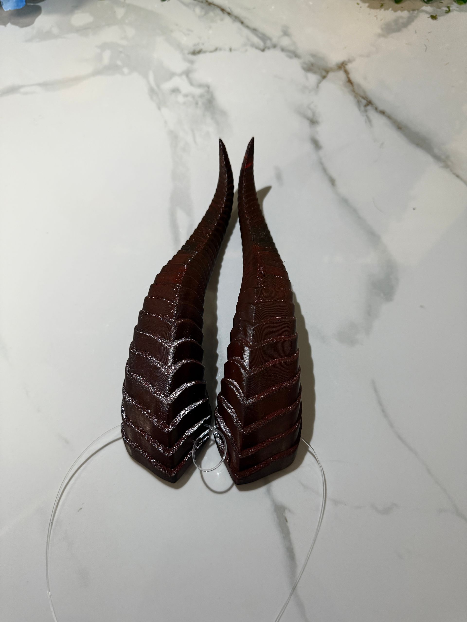 Wearable Dragon Horns - PAINTED Demon Red