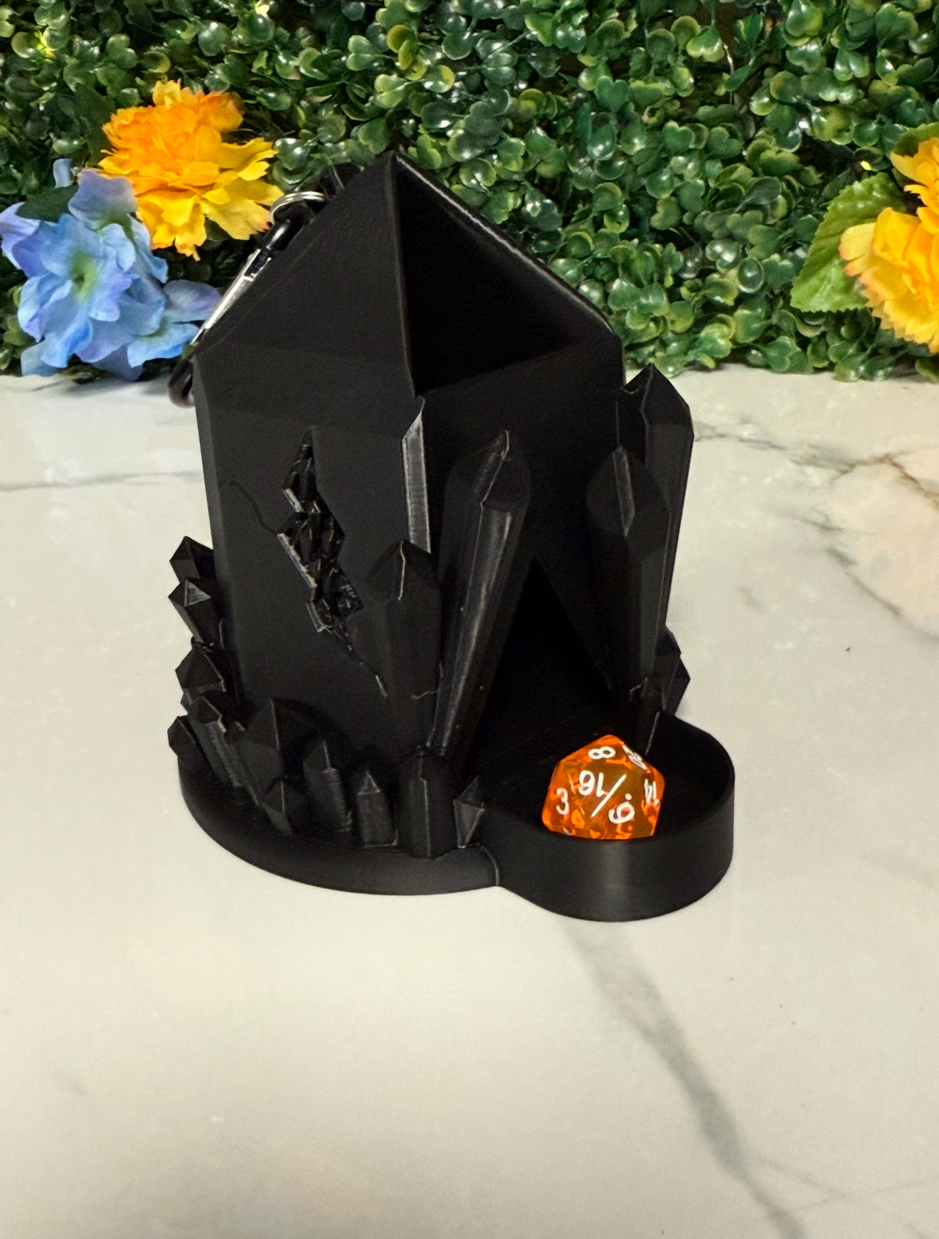 Crystal Cluster Dice Tower Bag Hanger - UNPAINTED