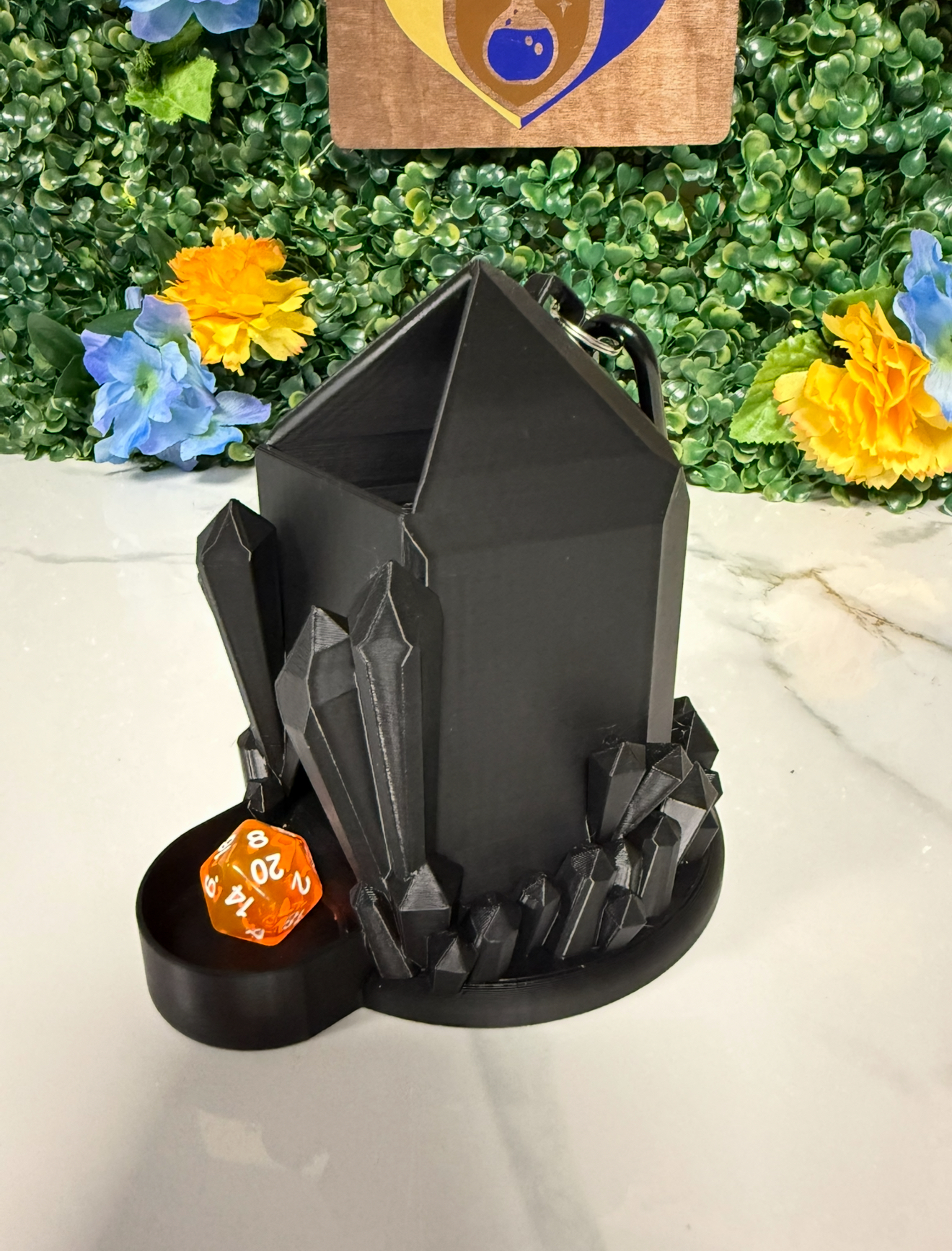 Crystal Cluster Dice Tower Bag Hanger - UNPAINTED