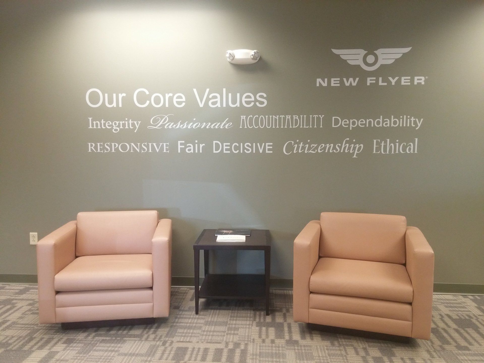 Sign company columbus ohio interior signage cut vinyl reception desk recognition wall