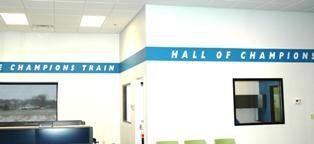 Sign company columbus ohio interior signage cut vinyl reception desk recognition wall