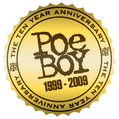 A ten year anniversary seal for poe boy 1999-2009