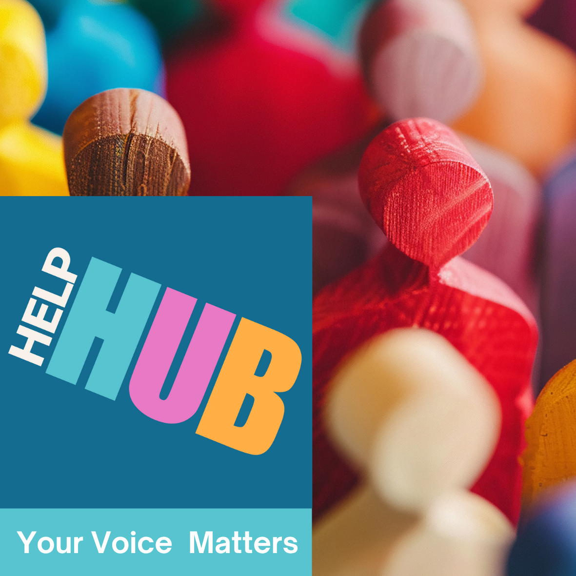 colourful wooden people 
