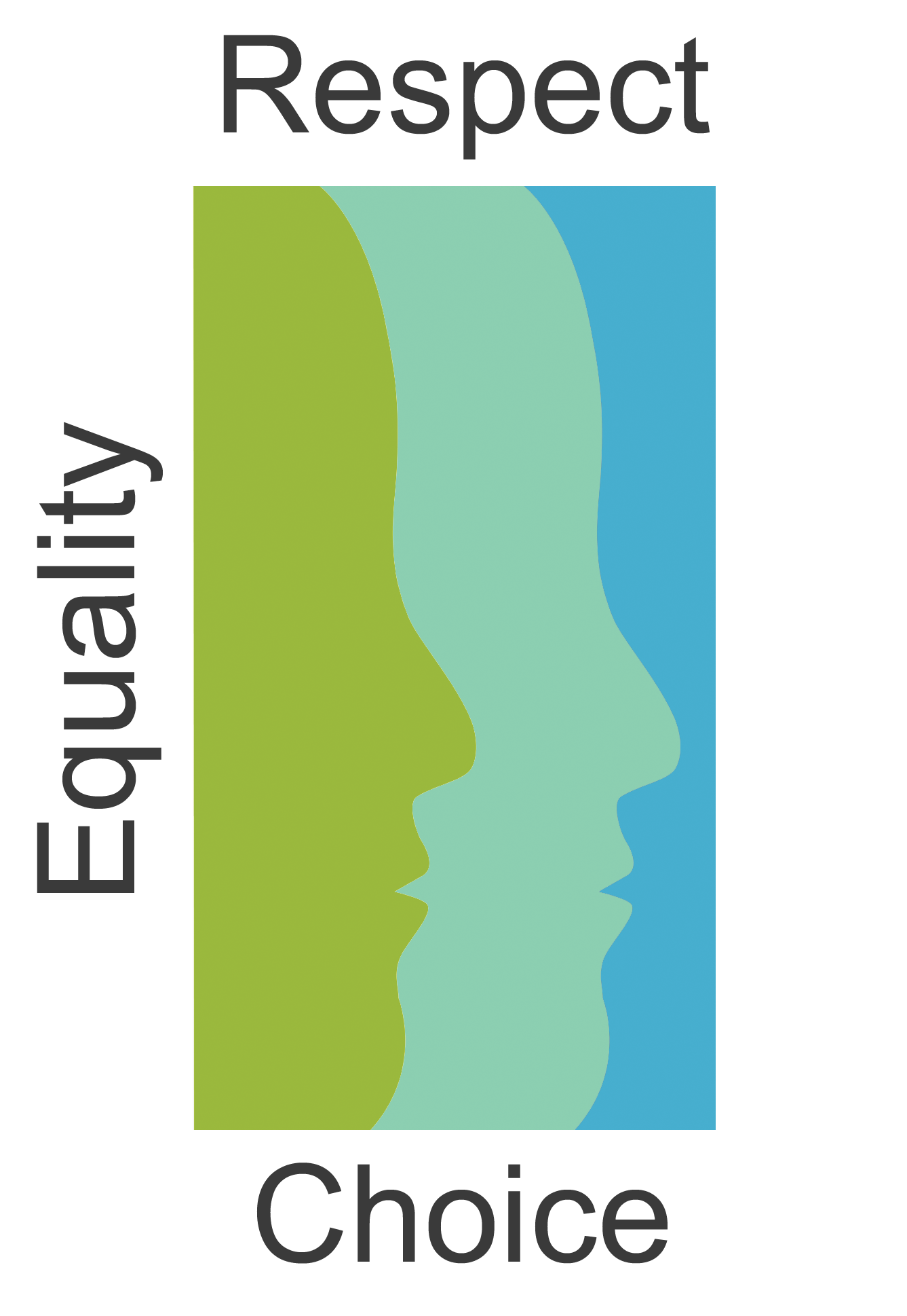 Old logo three heads respect equality choice