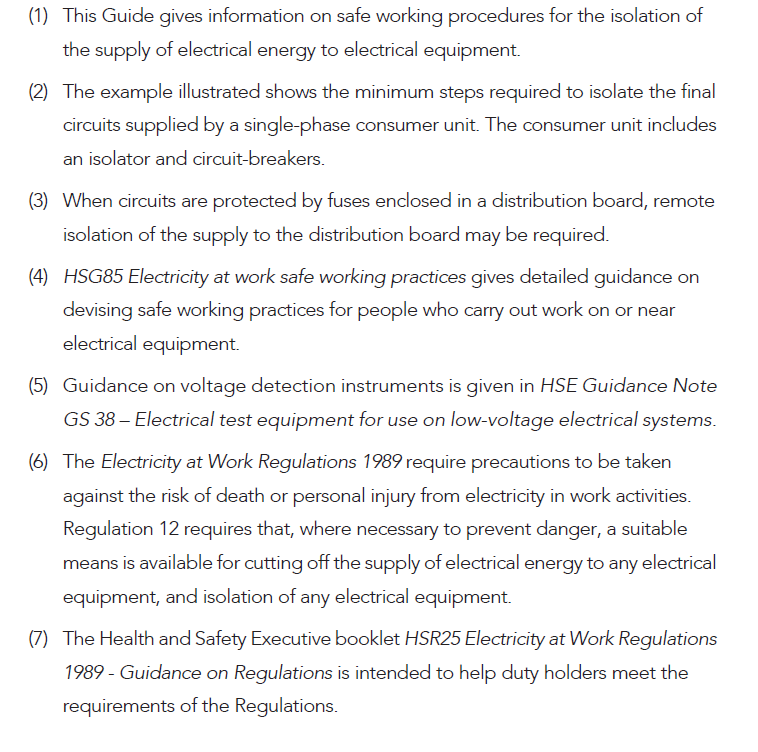 SAFE ISOLATION PROCEDURE FOR ELECTRICITY