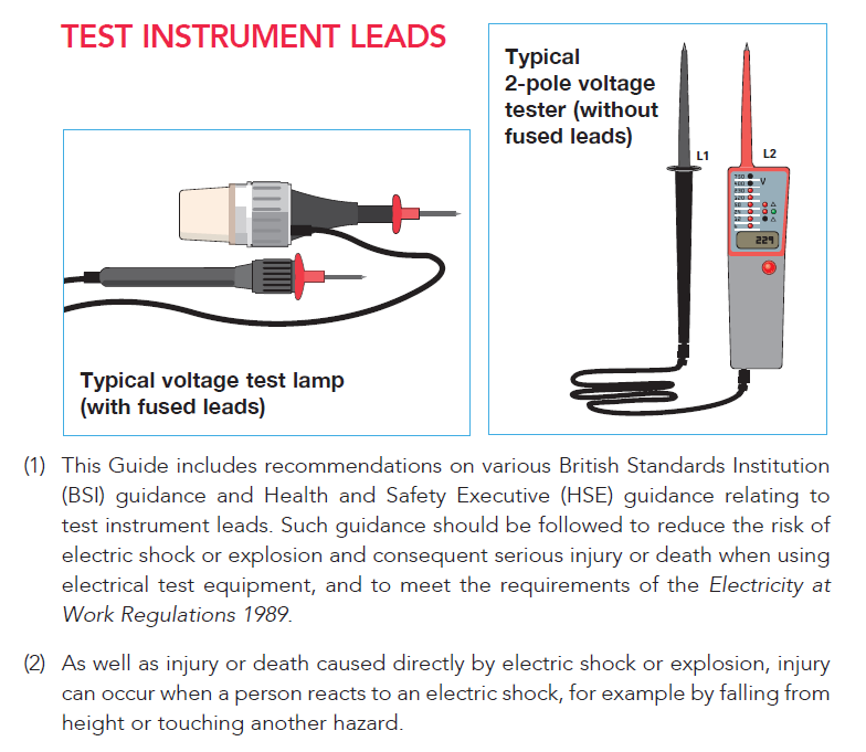 GUIDANCE FOR TEST INSTRUMENT LEADS