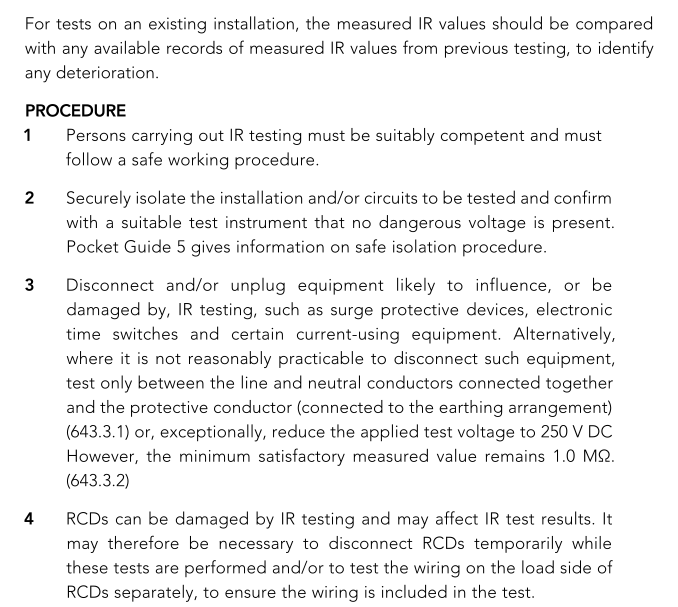 Insulation Resistance Testing Low Voltage And Felv Circuits