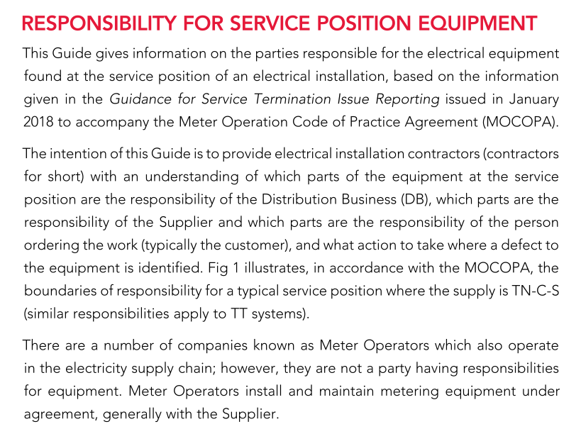 Responsibility For Service Position Equipment