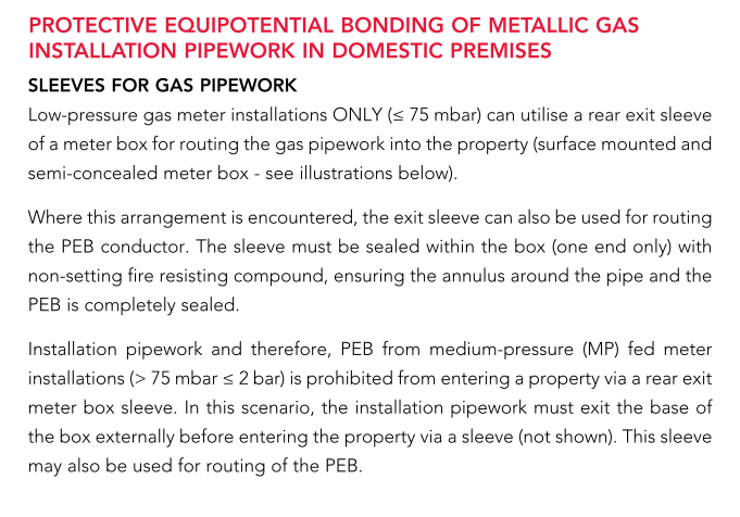 Protective Equipotential Bonding Of Metallic Gas Installation Pipework