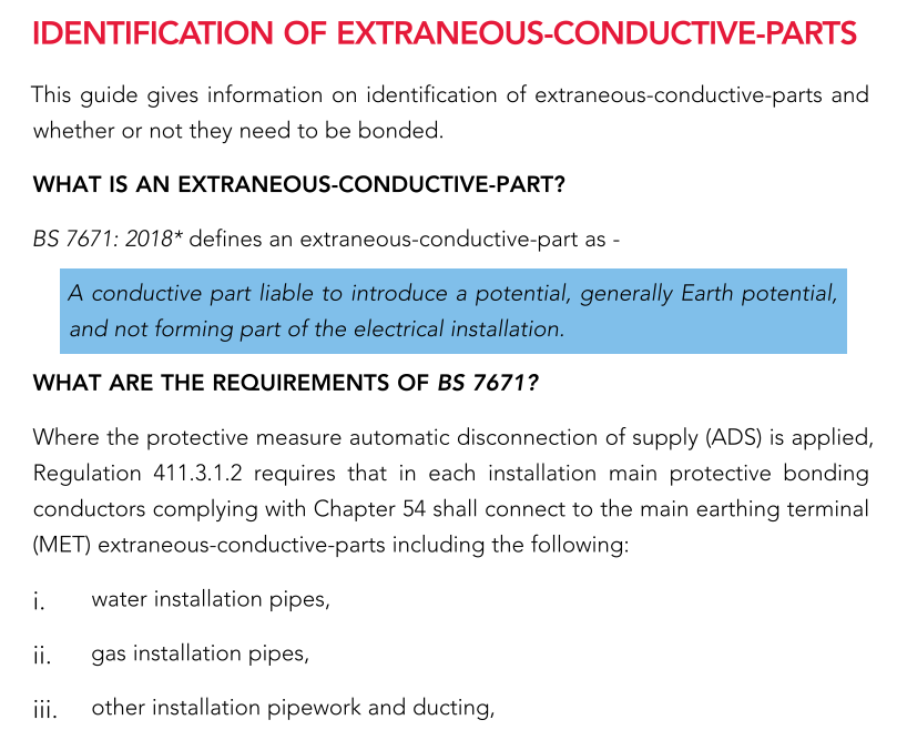 Identification Of Extraneous Conductive Parts