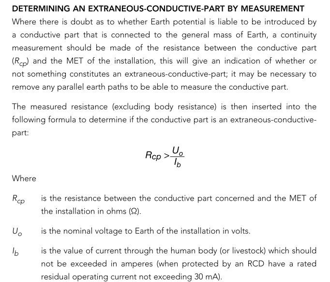 Identification Of Extraneous Conductive Parts