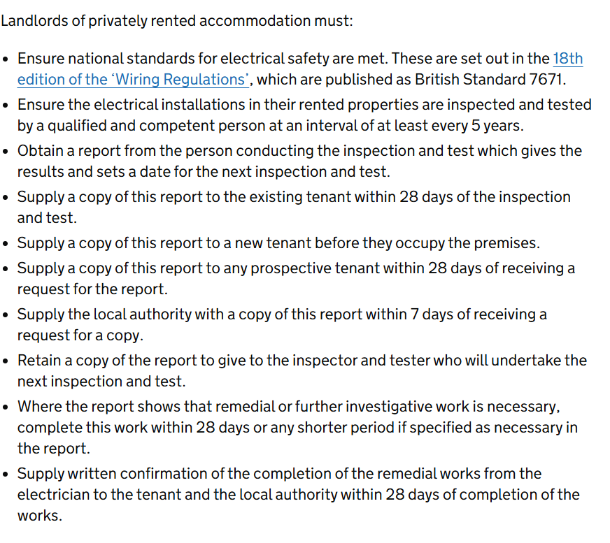  Electrical Installation Condition Reports (EICR)