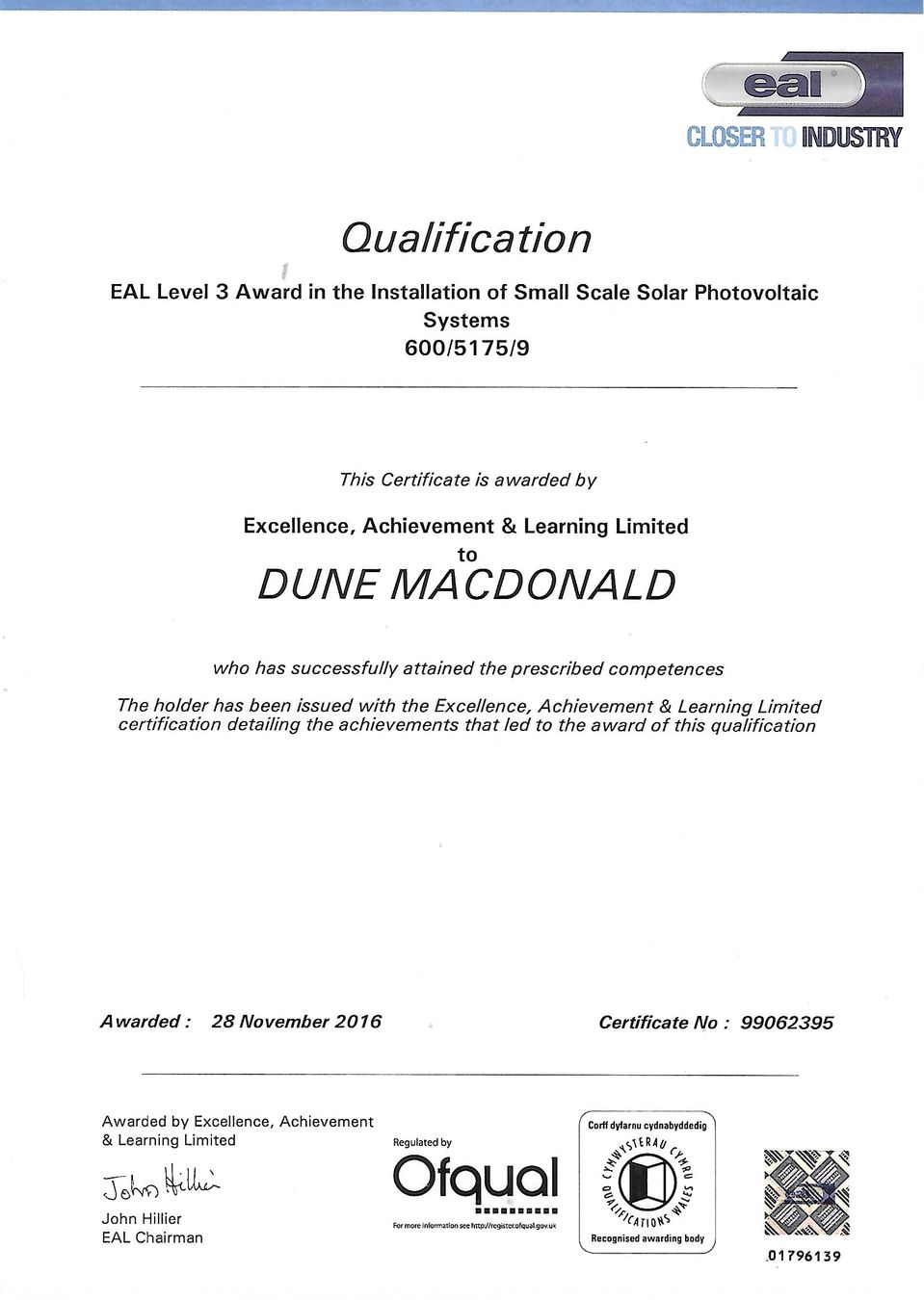 electrical qualifications 