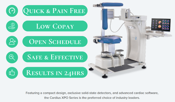 An advertisement for a machine that is quick and pain free.
