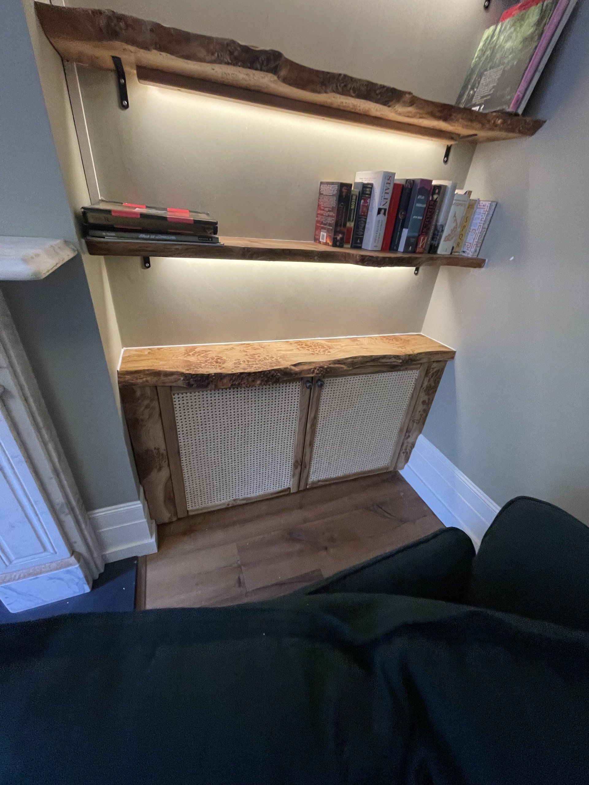 live edge Oak shelves