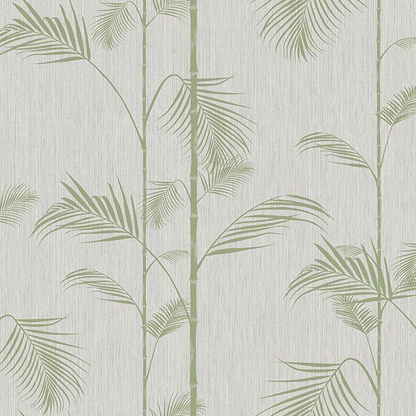 a seamless pattern of green palm leaves on a white background