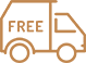 a free delivery truck icon on a white background .