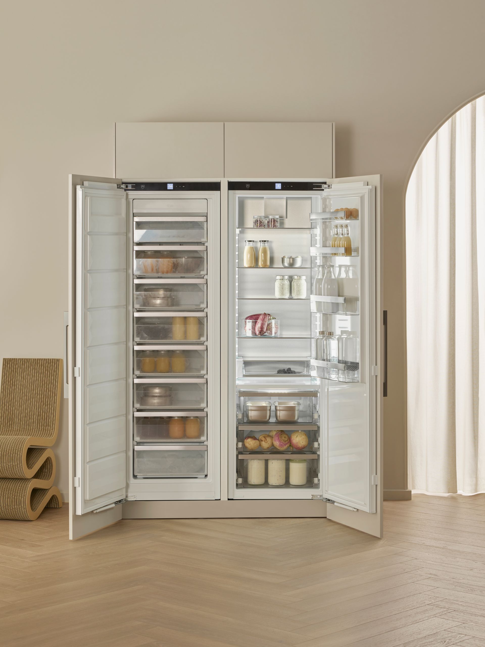 V-ZUG double freezer fridge unit in luxury kitchen 