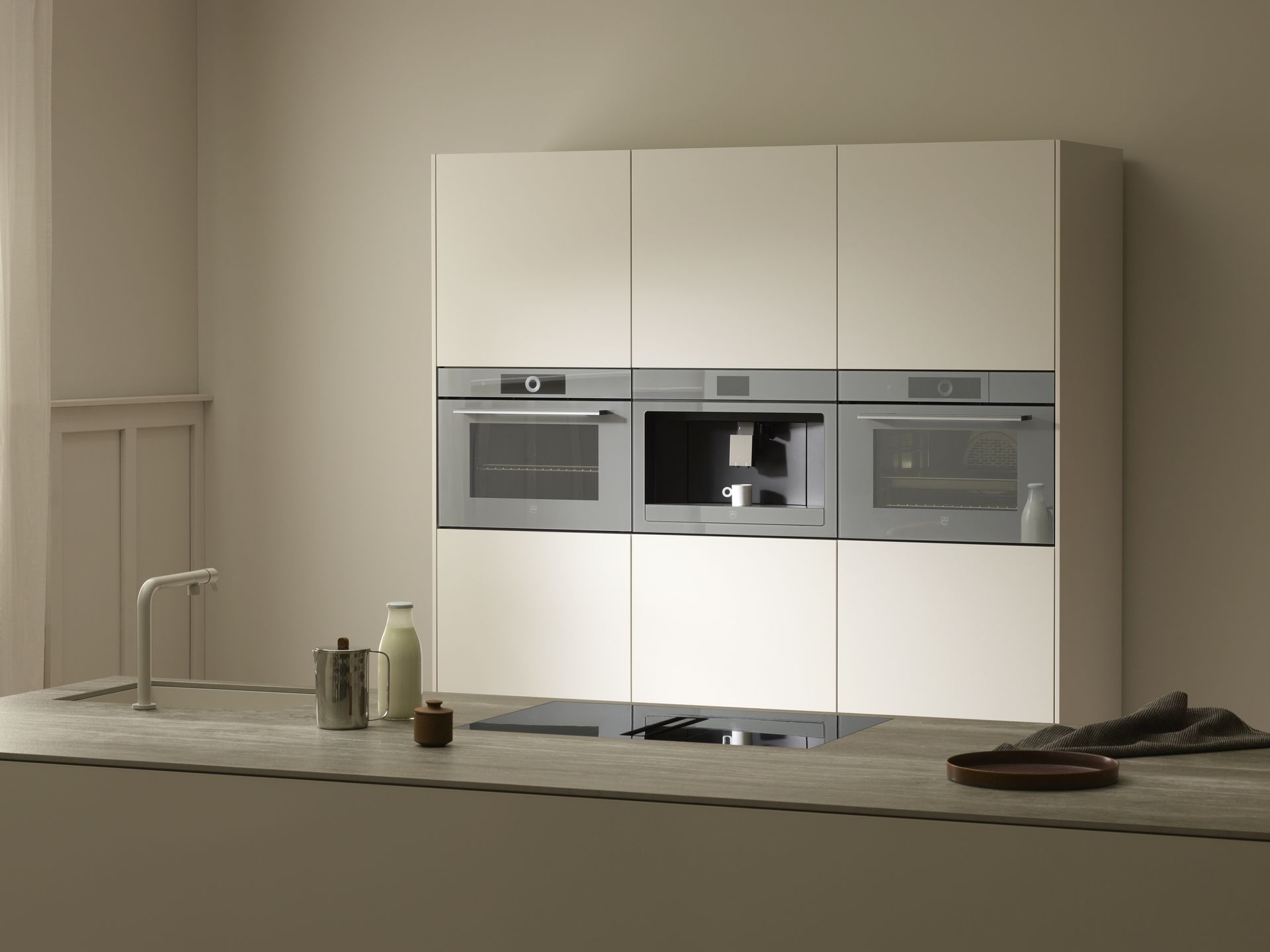 V-ZUG luxury kitchen with oven, coffee center and steamer