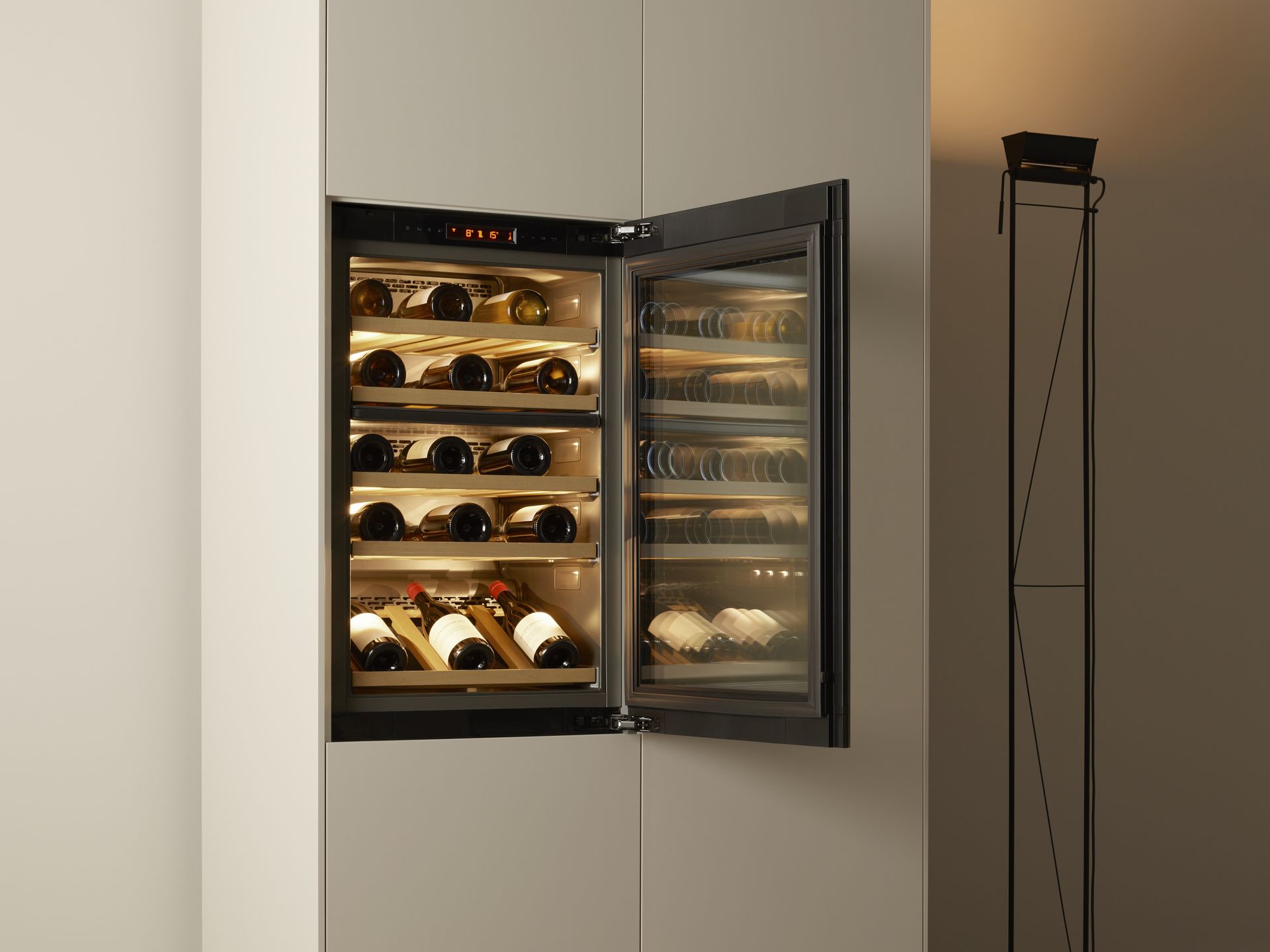 V-ZUG wine cooler cabinet in luxury kitchen 
